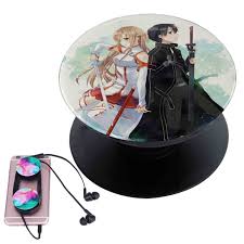 Sword Art Online Kirito And Asuna Custom Popsocket Pop Out Grip Stand Pop Socket For Iphone Samsung Lg Htc H Sword Art Online Kirito Sword Art Online Sword Art
