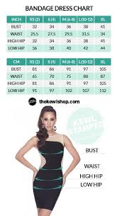 Size Chart Bandage Dresses And Swim Wear The Kewl Shop