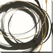 Black White And Gold Artwork Orren Ellis Gilded Enso Ii Acrylic Painting Print Wayfair Gold Art Painting Stretched Canvas Wall Art Canvas Art Prints