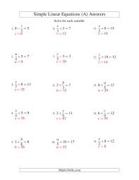 solving linear equations form x a b c a