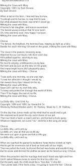 Old Time Song Lyrics For 48 Milking The Cows With Mary
