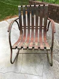 Mid Century Lloyd Vintage Metal Lawn Chair See History At Www Midcenturymetalchairs Com Metal Rocking Chair Metal Lawn Chairs Rocking Chair