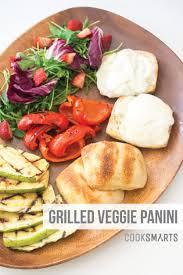 Layer brie cheese, cranberry sauce, and spinach leaves over bottom halves. Grilled Veggie Panini Cook Smarts Recipe