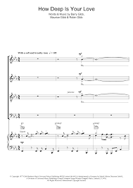 How Deep Is Your Love Sheet Music Bee Gees Satb Choir