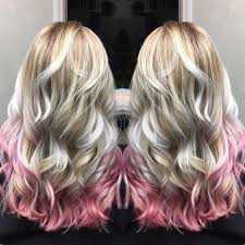 Confetti Blonde Deconstructed Strawberry Blonde With Icy Blonde And Pink Tips Like Dessert For Your H In 2020 Pink Blonde Hair Blonde Hair With Pink Tips Blonde Tips