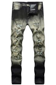 Although, 5'7, the 26 inseam hits my ankle (not a crop) & looks ridiculous on me. Men S Designer Fashion Cool Distressed Ripped Stretched Slim Fit Dark Green Acid Wash Jeans Beautifulhalo Com