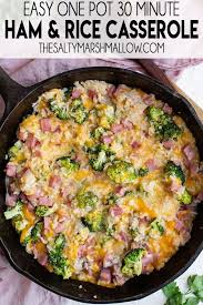 Ham And Rice Casserole The Salty Marshmallow Recipe Ham And Rice Casserole Leftover Ham Recipes Ham And Bean Soup