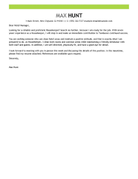 Maybe you would like to learn more about one of these? Housekeeper Cover Letter Examples Janitorial Livecareer