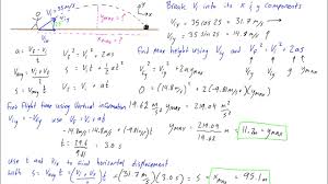 Projectile Motion Example Problem 3 Kicking A Soccer Ball Youtube