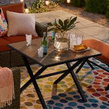 Popular wicker styles can feature dimensional curved bases, and a variety of wicker weave widths and color options. Patio Tables Patio Furniture The Home Depot