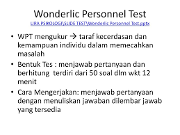 Wonderlic personnel test dan jawaban. Rekruitmen Kerja Psikotes Wawancara Negosiasi Ppt Download