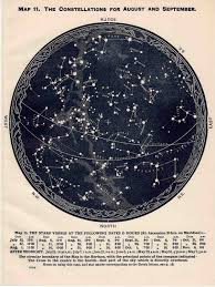 1942 constellations star map original vintage celestial