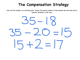 The Compensation Strategy For Subtraction Mental Math Strategies Math Methods Math Strategies
