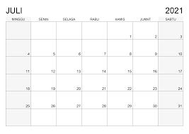 300 hari kalender sejak 21 januari 2021 dengan target selesai 21. Kalender Juli 2021 Kalender365 Su