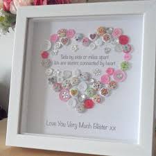 Creative Handmade Birthday Gift Ideas For Sister Sister Button Art Gift Birthday Gift For Sister Personalised Etsy Button Art Button Crafts Sister Gifts Diy