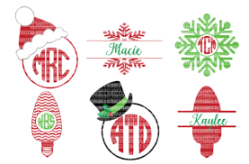 Download Christmas Svg Files Monogram Frame Cut Files Heat Transfer Vinyl Scrapbooking Stencil Eps Dxf Silhouette Cameo Cricut Commercial Use 43363 Svgs Design Bundles