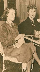 Knitting before and behind the camera. Betty Davis Knitting Between Acting Scenes No Doubt Bette Davis Betty Davis Greer Garson