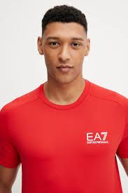 Tričko EA7 Emporio Armani, barva červená