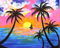 Bj S On The Water Ocean City Md Tropical Paradise Art Painting Sunset Painting Tropical Painting