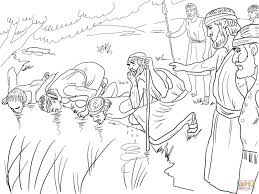 Gideon Selects His Army Of 300 Men Coloring Page From Judge Gideon Category Select From 29188 Sunday School Coloring Pages Bible Coloring Pages Coloring Pages