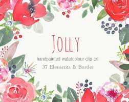 Christmas Clipart Festive Flower Elements And Border Etsy Amaryllis Flowers Clip Art Christmas Clipart