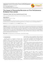 Badrul muhayat was born on april 18, 1968 in johor, malaysia. Pdf The Impact Of Ownership Structure On Firm Performance Evidence From Jordan