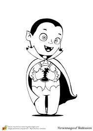 coloriage legende halloween dracula enfant gilet