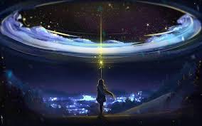 Download the background for free. Girl Shining Light At The Sky Galaxy Wallpaper Cartoon Image Stars In The Sky Dark Aesthetic Cool Galaxy Wallpapers Galaxy Wallpaper Night Landscape