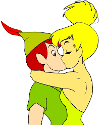Tinkerbell Kissing Peter Pan Peter Pan And Tinkerbell Disney Kiss Tinkerbell Wallpaper