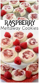 Raspberry Meltaway Cookies Just Melt In Your Mouth Perfect Topped With A Simple Almond Glaze Swirled Favorite Cookie Recipe Favorite Cookies Meltaway Cookies