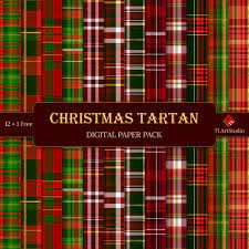 Christmas Tartan Digital Backgrounds Commercial Use Digital Paper Red Green Christmas Plaid Paper Pack Holiday Scrapbook Backgrounds Digital Paper Digital Scrapbook Paper Paper Pack