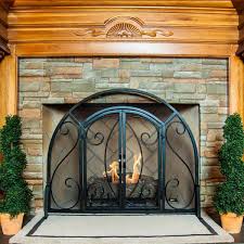Browse 156 ornate wood fireplace mantel on houzz. Single Panel Ornate Fireplace Screen With Doors Black