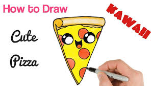 How To Draw A Cartoon Pizza Slice Cute Kawaii And Easy Cute Pizza Cartoon Pizza Slice Food Drawing