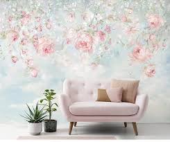 Wallpaper murals transform a room by creating a backdrop for furniture or provide an instantaneous. Watercolor Flowers Floral Wall Murals Wallpaper Wall Mural Etsy Peinture Murale Papier Peint Floral Papier Peint
