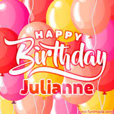 Happy Birthday Julianne Colorful Animated Floating Balloons Birthday Card Download On Funimada Com