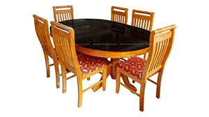 Get the best deals on teak dining sets when you shop the largest online selection at ebay.com. Olive Furniture Teak Wood Ovel Dining Table Set With Black Glass Top 6 Seater Teak Wood Chairs With Red Fabric Upholstery For Dining Room Amazon In Furniture
