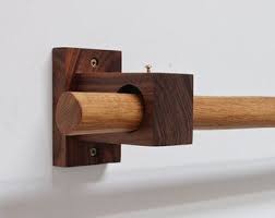 Curtain Holders Curtain Rod Holders Modern Wood By Ninosheadesign Wood Curtain Rods Curtain Rod Holders Wooden Curtain Rods