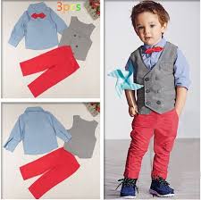 Birthday Dress For 2 Year Old Boy In Indian Kids 3 Piece Outfit Suit Grey Waistcoat With Bow Tie Shirt And Pink Trouser Kids Party Wear Dresses Kids Outfits Childrens Suits