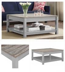 Wooden Coffee Table Square Rustic Oak Wood Living Room Decoration Gray Furniture Woodencoffeetable Oak Furniture Living Room Coffee Table Grey Furniture