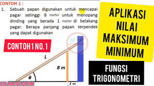Sementara untuk pembuktiannya, tetap menggunakan definisi turunan secara umum. Aplikasi Soal Cerita Turunan Trigonometri Nilai Maksimum Minimum Papan Terpendek Contoh 1 No 1 Youtube