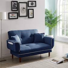 I was looking for some futon couch, so that it could be converted to bed when needed. Convertible Futon Sofa Bed With 2 Pillows Twin Size Sleeper Sofa Futon Couch Recliner Couch With Adjustable Armrest And Wood Legs Living Room Sofa With 5 Angle Backrest For Small Space Walmart Com