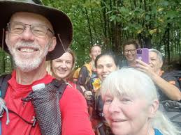 Hikers pick up trash