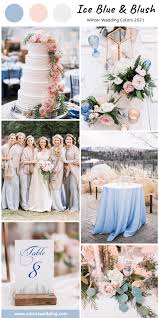 7 Hot Winter Wedding Color Palettes For 2021 Blush Winter Wedding Winter Wedding Color Palette Ice Blue Weddings