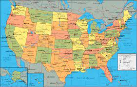 There are 50 states and the district of columbia. United States Map And Satellite Image