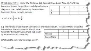 Distance Rate And Time Worksheets With Answers