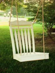 Outdoor patio swing canopy replacement green/ ivory size options. Repurposed Dining Room Chair Tree Swing By Myappletreeandme Old Chair Swinging Chair Old Chairs