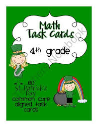 St Patricks Day Math Centers 4th Grade Math Centers Math Math Task Cards