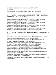 Senarai Akta Undang Undang Malaysia