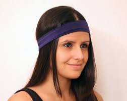 Wide Hairband for Women Solid Navy Workout Hairband for the Gym Hairband  Yoga Hairband Moisture Wick Hairband for Running Hairband Nonslip