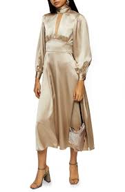 Long Sleeve Satin Midi Dress In 2020 Fashion Clothes Women Silky Maxi Dress Long Sleeve Cocktail Dress